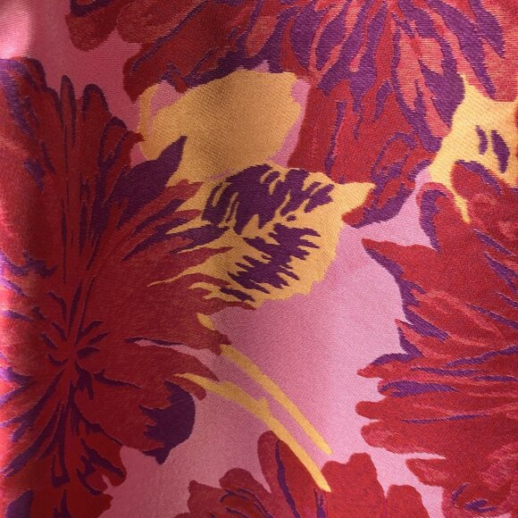 IC by Connie K Jacket Womens Medium Pink Red Floral Asymmetrical Mandarin Collar - Picture 8 of 14